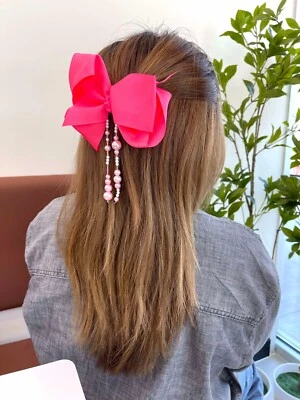 COSPLAY/FESTIVAL Big Hair Bows + Beaded Ring Stack for Girls/Teens/Women - Image 1 of 3