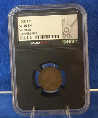 1908-S 1C - Indian Head Cent – NGC - VF 35 BN – Key Date – VaultBox Series 2025 - Image 1 of 4