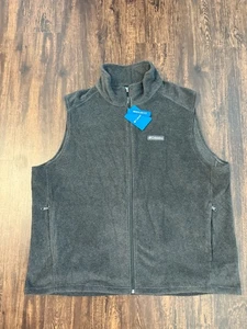 Columbia Fleece Full Zip Vest Mens Sz 3X Gray Sleeveless Zip Pocket Sportswear - Picture 1 of 7