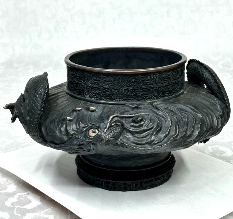 古董原始青铜1900-1940 年日本花瓶| eBay