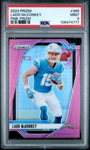 Ladd McConkey - 2024 Panini Prizm Pink RC #365 - Chargers Rookie Card - PSA 9 - Picture 1 of 2