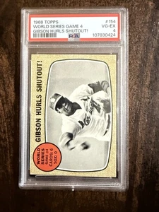 1968 Topps - World Series Bob Gibson #154 PSA 4 - Bild 1 von 2