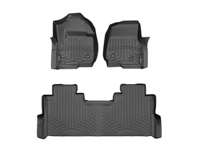 WeatherTech FloorLiner para 2020-2022 Ford Super Duty - 1ª e 2ª fileiras, preto - Imagem 1 de 4