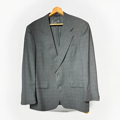 Blazer Traje Chaqueta Austin Reed 2 Btn Lana Gris Ventana Cuadros A Medida 44R Foto 1 de 4