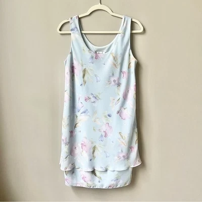 Vestido recto vintage para mujer 8 azul pastel floral hada delicado años 90 etéreo dulce Foto 1 de 4