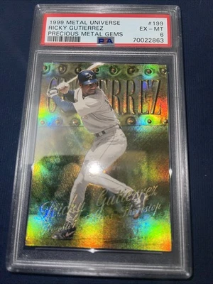 1999 RICKY GUTIERREZ Metal Universe Precious Metal Gems PMG  #199 # /50 PSA 6 - Image 1 of 2
