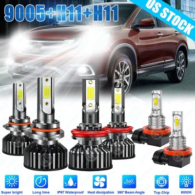 Kit de faros antiniebla de haz alto y bajo LED para Honda Civic 6000K 2016-2020 Foto 1 de 4