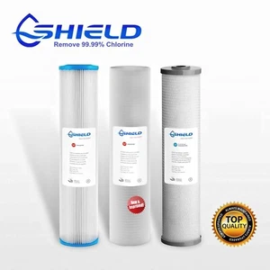 3 Stages 20" x 4.5" Big Blue Whole House Water Filter Replacement Pack 1 Micron - Picture 1 of 6