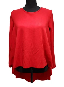 SheIn Damen Bluse Größe XS Rot Shirt Langarm Swing High-Low Top Pullover - Bild 1 von 9