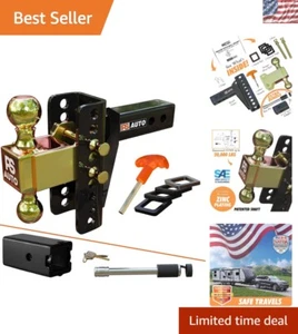 Heavy-Duty Adjustable Trailer Hitch - Built for 20,000 LBS, Fits 2-Inch Receiver - Picture 1 of 11