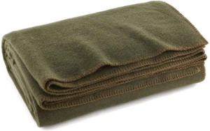 First Aid Olive Drab Green Warm Fire Retardant Blanket, 66" x 90", Olive Green - Picture 1 of 12
