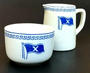Antigua bandera náutica John Maddock & Sons crema vitrificada y azúcar cruz inglesa - Imagen 1 de 12