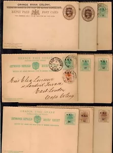 Orange Free State REMARKABLE COLLECTION of POSTAL REPLY CARDS - Picture 1 of 2