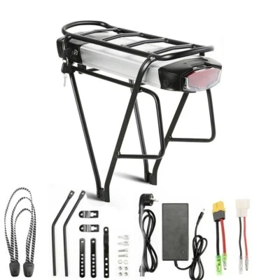 YOSE POWER E-bike Akku 36V 13Ah (481Wh) Fahrrad Batterie mit Gepäckträger