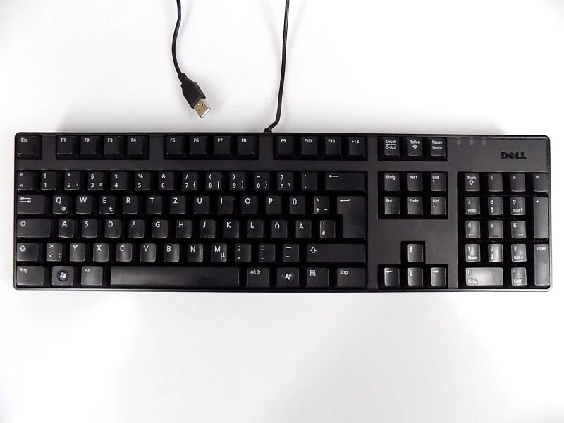 Dell KB1421 M381H 0M381H USB QWERTZ Tastatur Keyboard German Schwarz USB Kabel - Bild 1 von 1