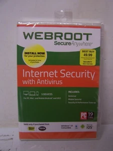 WEBROOT ANYWHERE INTERNET SECURITY ANTIVIRUS PC MAC & MOBILE ANDROID iOS SEALED - Picture 1 of 3