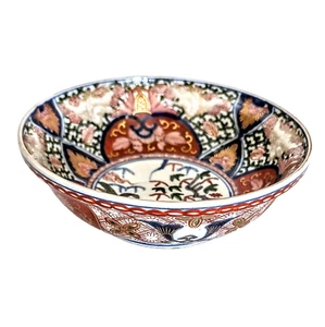 Antike handbemalte japanische Export Imari blau rot & gold Porzellan Schüssel 6" - Bild 1 von 5