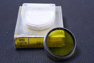 ✅ B & W SCHNEIDER YELLOW 3X 32MM FILTER GENUINE LENS OR CAMERA PUSH BOXED 101-3 - Image 1 of 2
