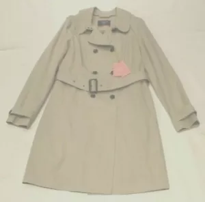 SEÑORA REINO UNIDO 14 NUEVO CON ETIQUETAS CHARLES TYRWHITT BEIGE 38" 96cm DOBLE PECHO ABRIGO DE TRINCHERA - Imagen 1 de 5