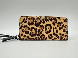 INC Hazell studded zip around large leopard print women's wallet wristlet - Picture 1 of 6