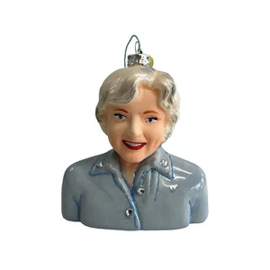 Betty White Golden Girls Glass Christmas Ornament Light Blue Top Sparkly Open - Picture 1 of 18