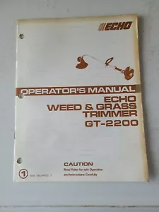 Vintage Echo Weed Grass Trimmer Operator's Manual Model GT-2200 Grade B - Picture 1 of 2