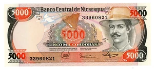 Nicaragua ... P -146 ... 5.000 Cordobas ... 1985 (1987) .. Ch *UNC*🤩 Serie "G" - Picture 1 of 2