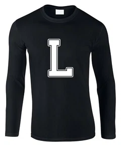 Camiseta Letra L Para Hombre Manga Larga Iniciales Divertidas Equipo Fuente Genial Idea de Regalo Nombre - Imagen 1 de 4