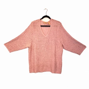 Kate Hill Lavender Sweater Acrylic/Nylon Knit 3/4 Sleeve Woman's Plus Size 3X - Picture 1 of 9