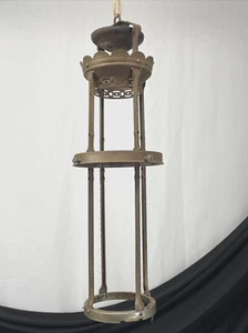 Antiguo marco de lámpara colgante de 4 postes modelo Aladdin 12 de colección para reparación de piezas, sin fuente - Imagen 1 de 24