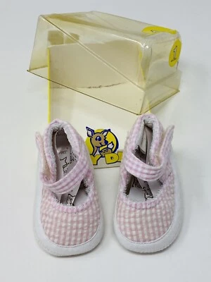 Bebé Ciervo Zapatos Movibles Niñas Suave Guinga Rosa Blanco 2-3 Meses Nuevo Talla 1 Muñeca Foto 1 de 4