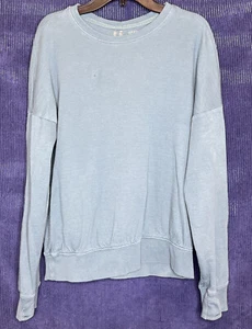 Athleta Girl Sweatshirt Blue Teal Crew Neck With Thumbholes Youth Size XXL or 16 - Picture 1 of 6