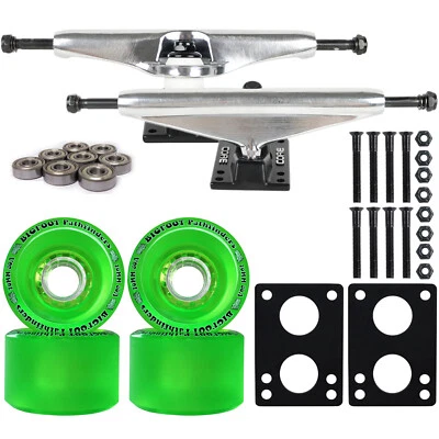TGM SKATEBOARDS Core 7.0 Raw Longboard Trucks Wheels Package Bigfoot 70mm Pathfinders Green