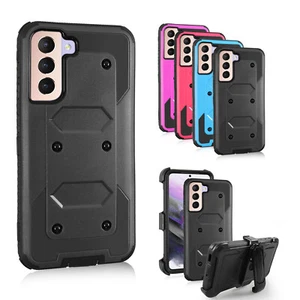 For Samsung Galaxy S21/S21+/S21 Ultra Shockproof Hybrid Case W/Stand Belt Clip - Picture 1 of 29