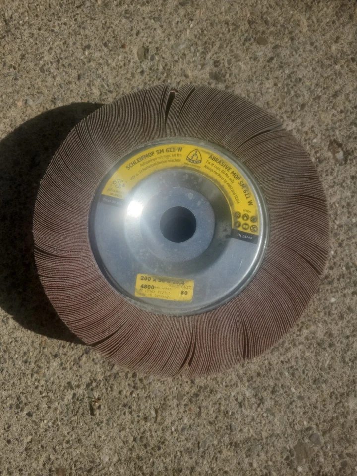 Klingspor Abrasive Mop Wheel 6-1/2x"x1"x1", 4mm, Korn Grit, 50 #9235, SM 611 W - Image 1 of 1