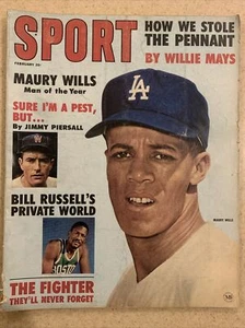 SPORT MAGAZIINE FEBRUARY 1963 Maury Wills Willie Mays Bill Russell - Picture 1 of 2