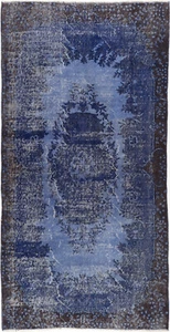 Vintage Teppich Orient Perser Rug Blau Schurwolle Zeitgenössisch Design Colored - Picture 1 of 1