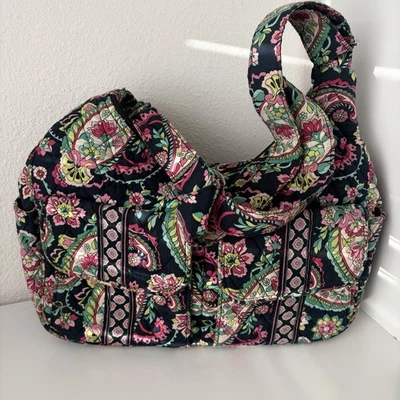 Vera Bradley Cargo Sling Crossbody Bag Petal Paisley Navy Floral Print - Image 1 of 4