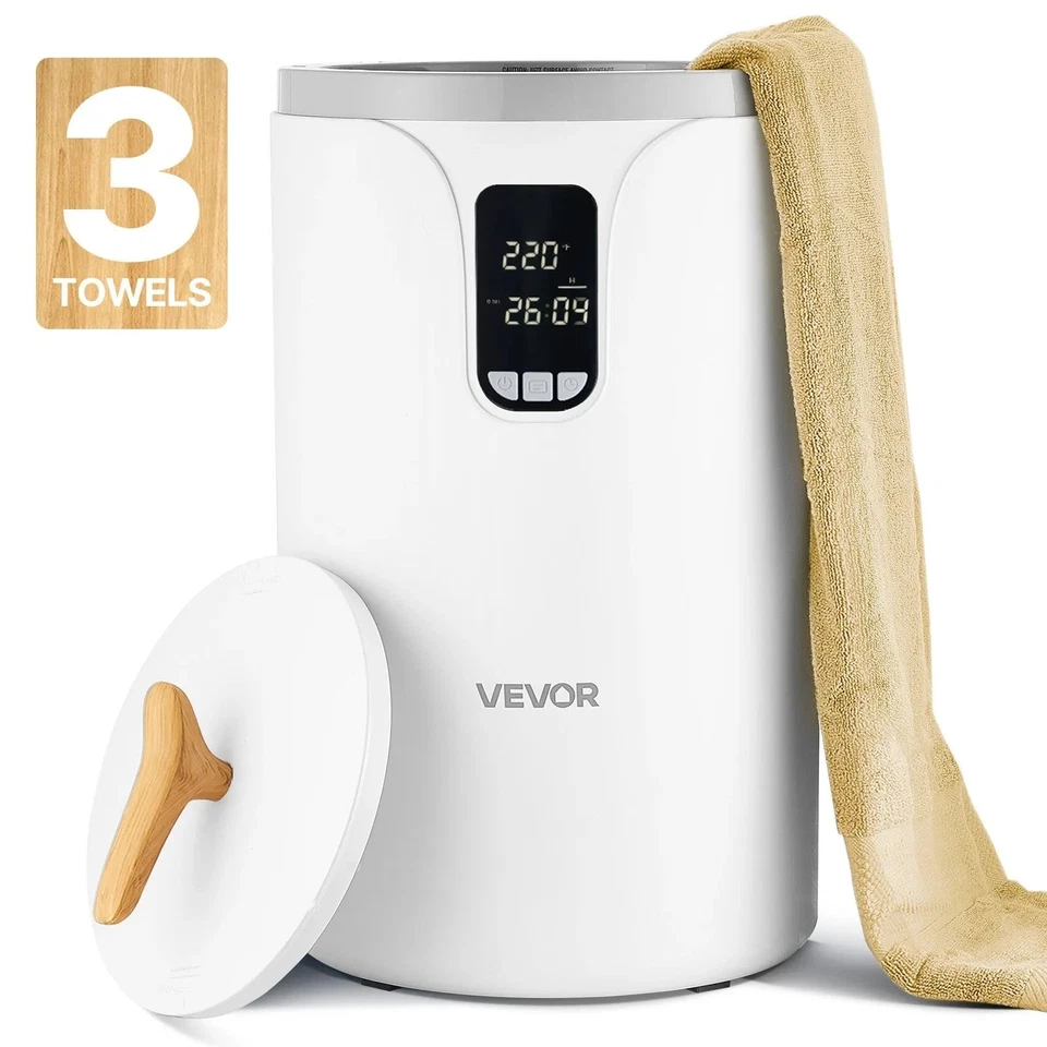 VEVOR 20L Towel Warmer Bucket with LED Screen Timer & Temp Setting Security Lock