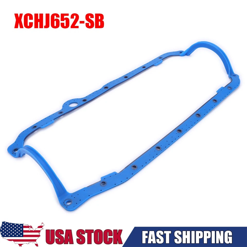 Engine Oil Pan Gasket for 1957-1979 Chevy V8 Small Block 265 283 327 XCHJ652-SB Foto 1 de 4