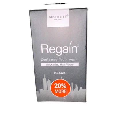 Волокна для уплотнения волос Absolute New York Regain, средние, черные 0,42 унции/12 г - Изображение 1 из 4