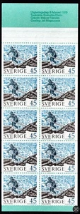 Schweden, komplette Heftchenscheibe mit 10 Marken, postfrisch-1970, 45 öre, Sc. 760a, SG SB245 - Bild 1 von 2