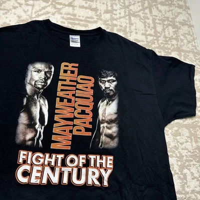 2015 Floyd Mayweather vs Pacquiao Fight of The Century XL Black y2k boxing  - Image 1 of 4