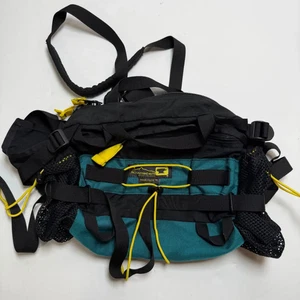 Mountainsmith Tour Pack Lumbar Fanny Waist Bag Hiking Outdoor Black Teal Sz Vtg - Picture 1 of 9