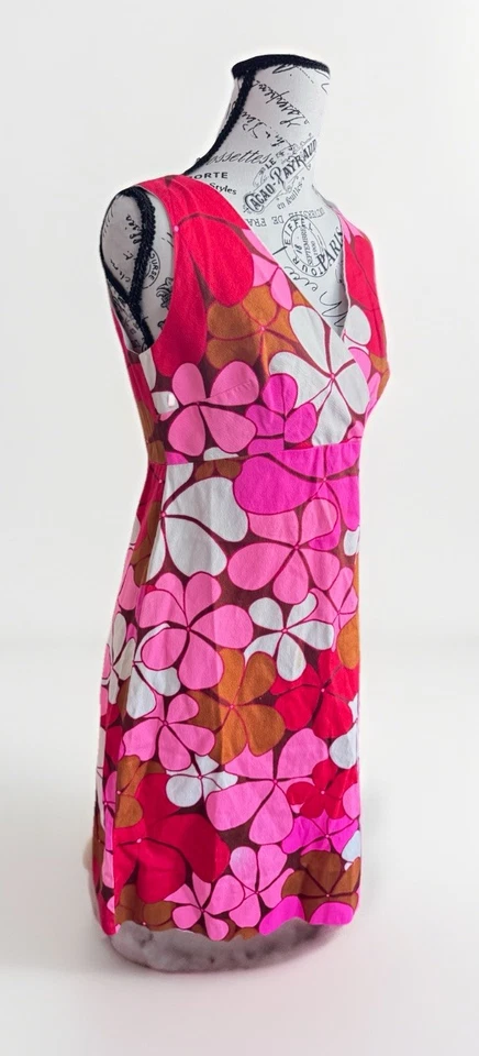 Vintage Handmade Big Pink Floral Flowers Aloha Hawaiian Style Dress - Image 1 of 4