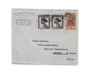 BELGIAN CONGO Cover sent to U.S. - creased - Picture 1 of 2