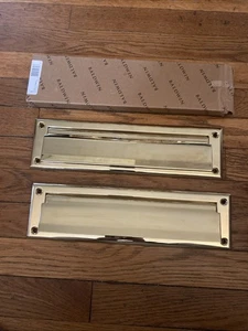 Baldwin Polished Brass 13" X 3.5" Mail Slot  NO Screws - Picture 1 of 9