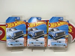 Hot Wheels 2025 G Case '83 Chevy Silverado Blue Light Blue Sky 1/64 Lot of 3 - Picture 1 of 17