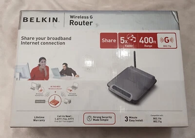 Belkin Wireless G Router Bundle P57612-D with power adapter, CD, instructions - Image 1 of 4
