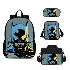 Batman Bruce Wayne Backpack Set Daypack Crossbody Bag Lunch Bag Pencil Case #2